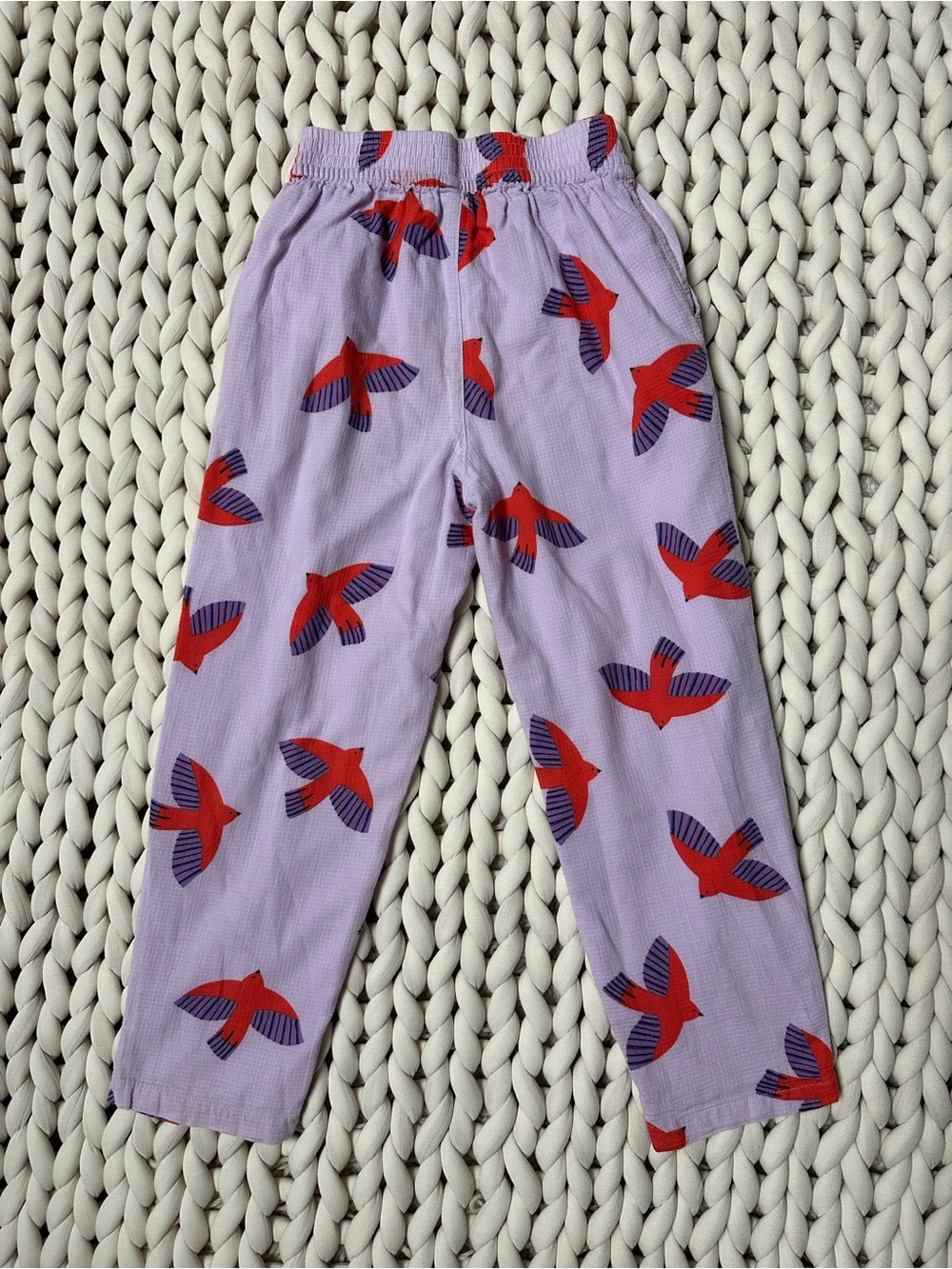 Catimini Girls Light Purple Pants | Adorable Bird Print - Picture 3 of 7